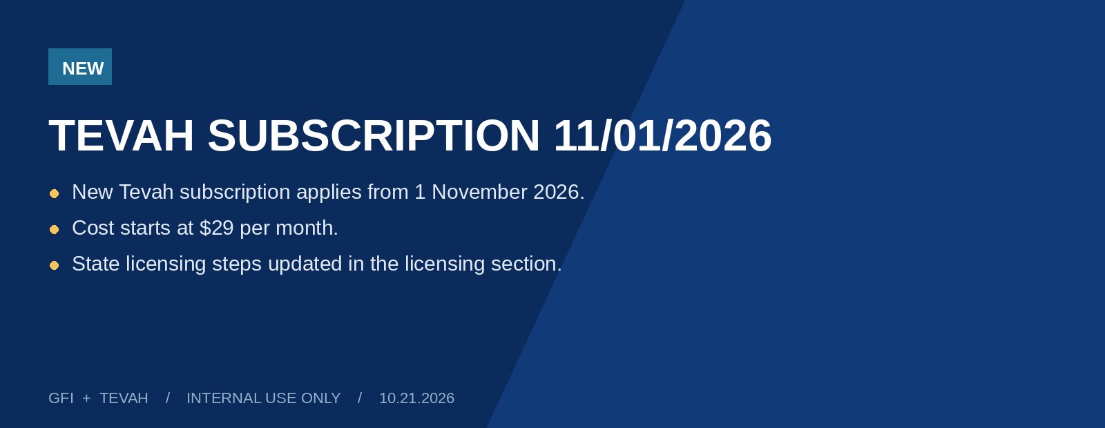 New: Tevah subscription starts 1 November 2026, from $29 per month